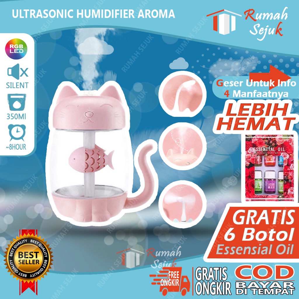 Humidifier Diffuser Aromaterapi Hiasan Kamar Alat Pengharum Ruangan Difuser Disfuser Unik Lucu RS-82261 Humdifier Purifier Difusser Defuser Humidifer Humadifier Humudifier Dispuser Humifider Portable Mobil Car Uap Hiasan Kamar Lampu LED Free Gratis Oil