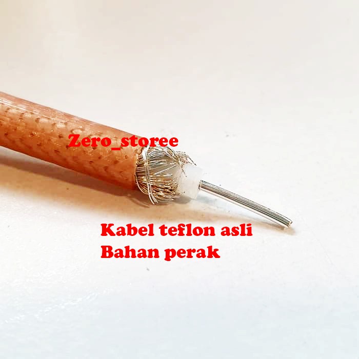 RG-142 Kabel Teflon Perak Asli Inner Tunggal Double lapisan RG142 RG58 Double Shielding Sildit rg58 Kabel teplon perak