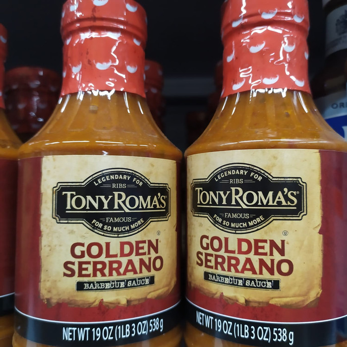 

TonyRomas Golden Serrano Berbecue Sauce 538gram