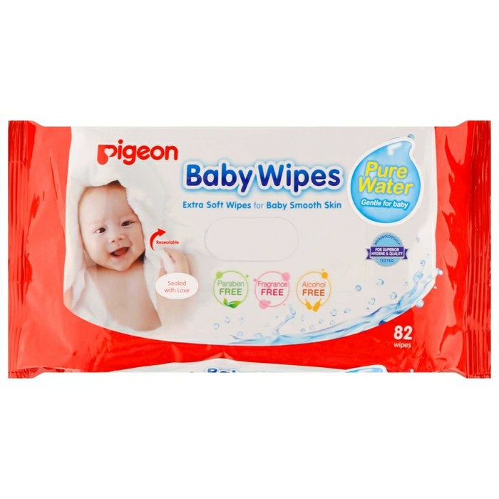 Pigeon tissue Baby Wipes Pure Water 82s, Pigeon Wipes Hand &amp; Mouth 60, Pigeon Wipes water flip Top isi 50s, PIGEON BABY WIPES SAKURA 50’s