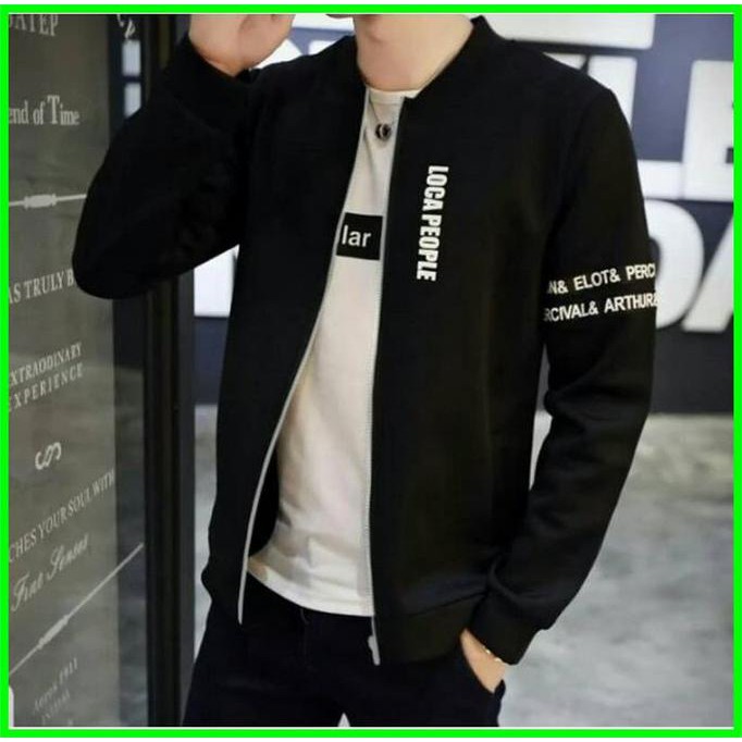 Jpfem636- Jaket Pria Korea / Jaket Casual Pria Keren Terbaru Jaket Loca Cowok - Putih 699S
