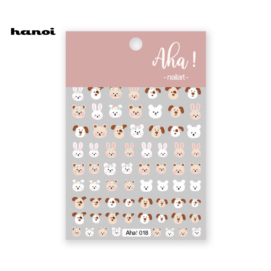 Han_stiker Kuku Motif Panda / Beruang Lucu Untuk Aksesoris Nail Art / Manicure