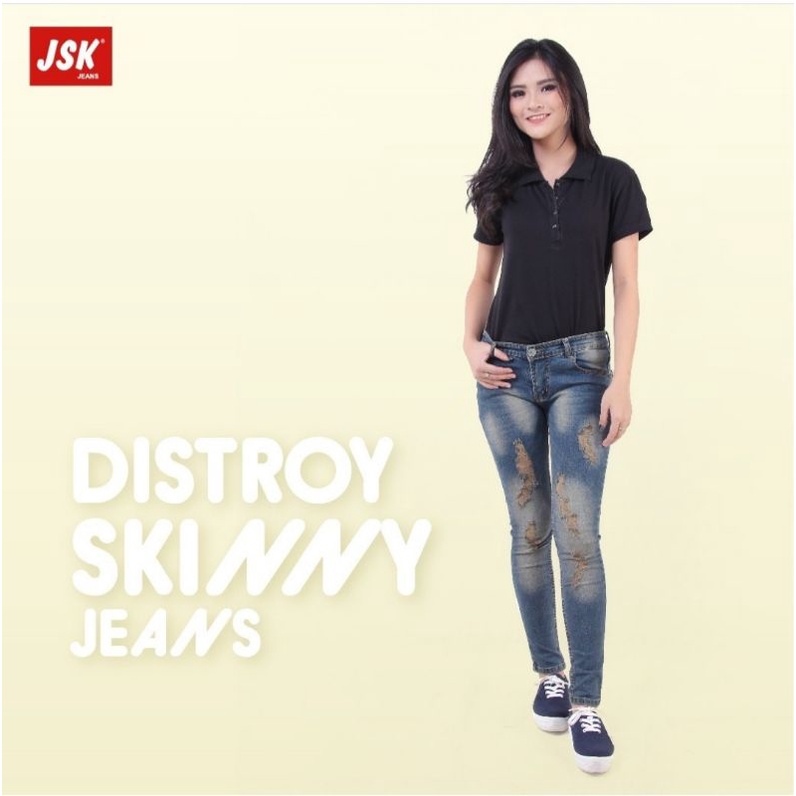 Celana Jeans Skinny Ripped Wanita