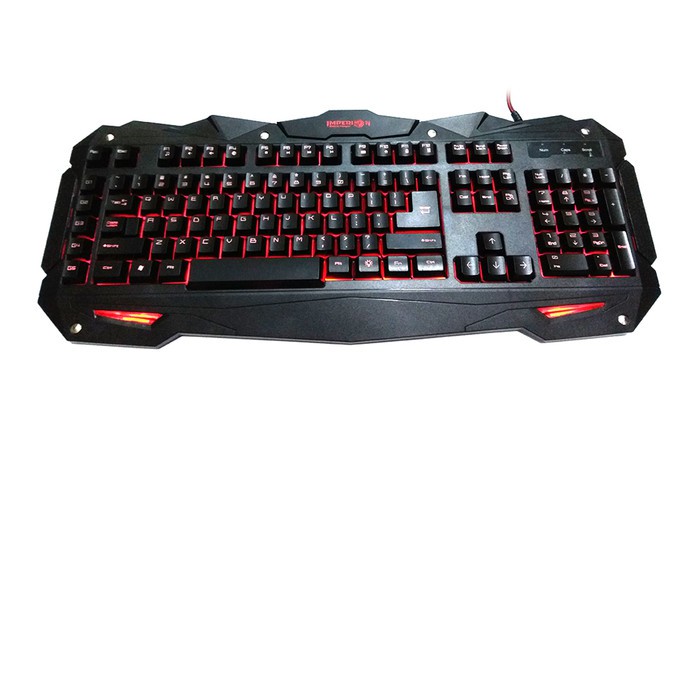 Keyboard gaming Imperion wired usb 2.0 membrane multimedia fullsize 109 keys led backlight with macro program Raptor kg-r500 r-500