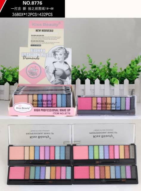 EYESHADOW 9 &amp; BLUSHER 1 K.B PROFESIONAL MAKE_UP no 8776