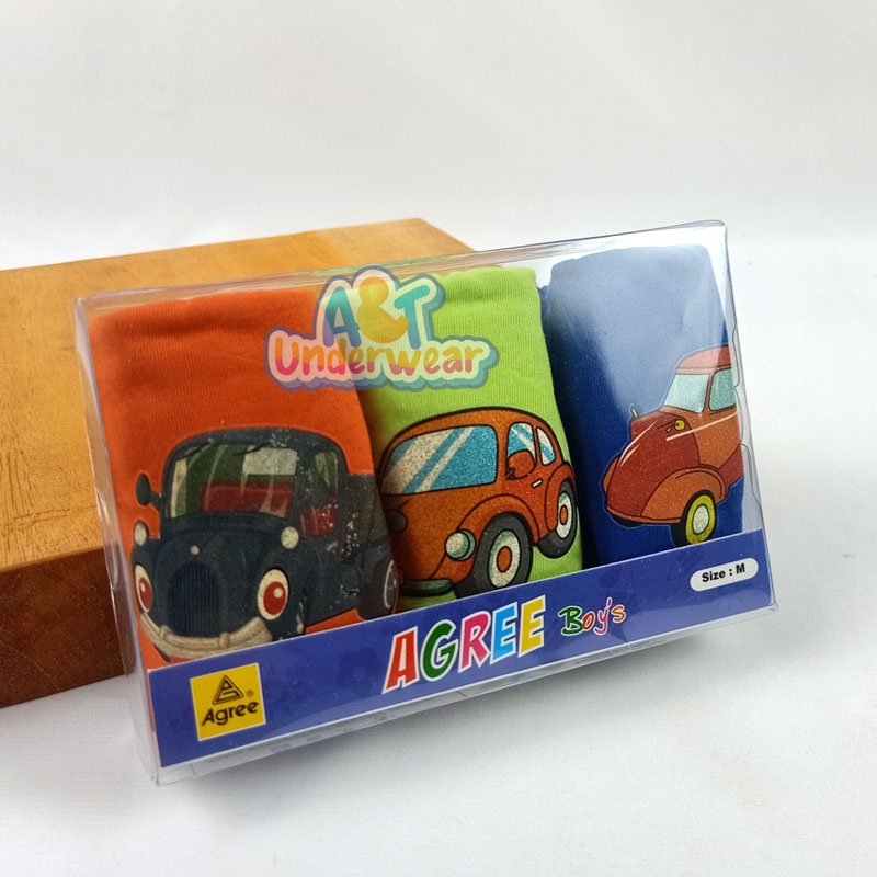 AT62-1 BOX isi 3 pcs celana dalam anak Agree Kids AG100