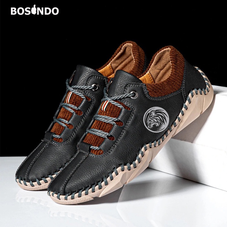 BOSINDO✔ B-01 - Sepatu Sneakers Pria kulit import original-sepatu fashion pria terbaru