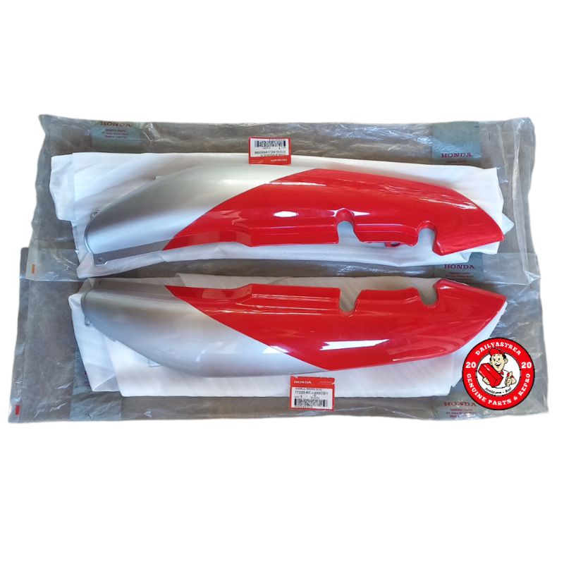 DEK COVER BODY BODI KANAN KIRI SILVER MERAH HONDA TIGER 2000 LAWAS ORIGINAL ORI AHM 77220-KCJ-690DSN