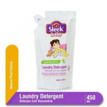 Sleek Baby Laundry Detergent Refill 450ml Sleek Sabun Cuci Baju Cair Isi Ulang Laundri Detergen Pembersih Pakaian Bayi Refill Sleek Anti Bau Apek Anti Jamur Anti Bakteri 450ML Refill