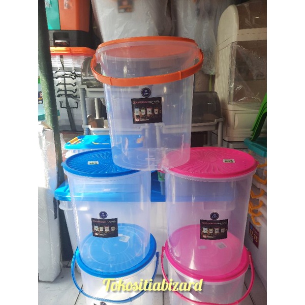 SHINPO TOPLES PLASTIK 20 LITER DENGAN TUTUP DAN GAGANG / TOPLES MAKANAN SERBAGUNA