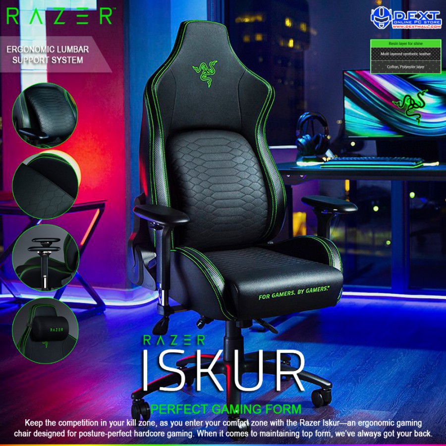 Razer Iskur With Lumbar Support Gaming Chair Shopee Indonesia