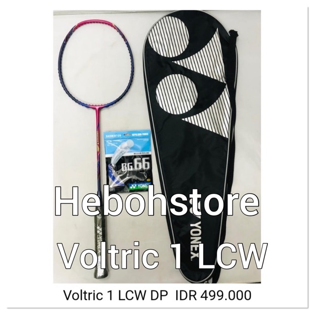 Free Pasang Raket Badminton YONEX VOLTRIC 1 LCW SET +Tas+senar yonex bg66 ORIGINAL