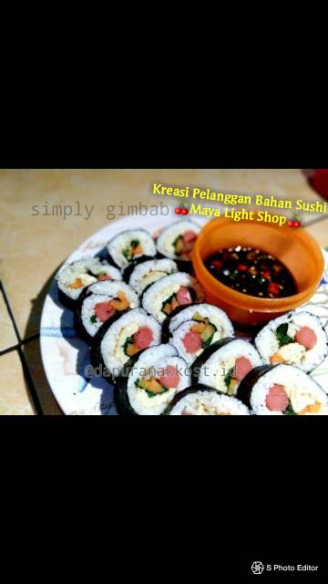 Paket Bahan Sushi Tipe 5 Halal Nori Cuka Bambu Gari Shoyu Jahe jepang gari soy sauce Vinegar seaweed red ginger