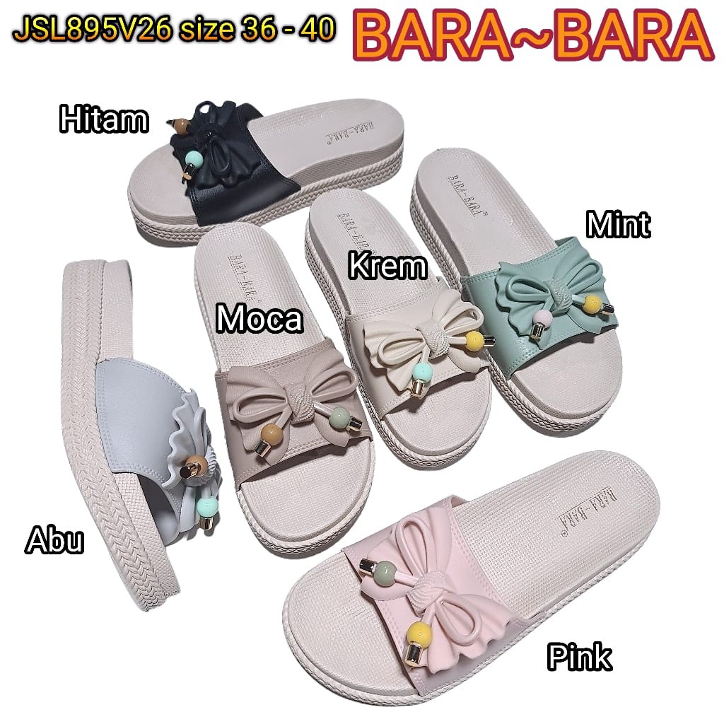 jelly sandal wanita bara bara slop karet import sendal cewek barabara JSL895V26