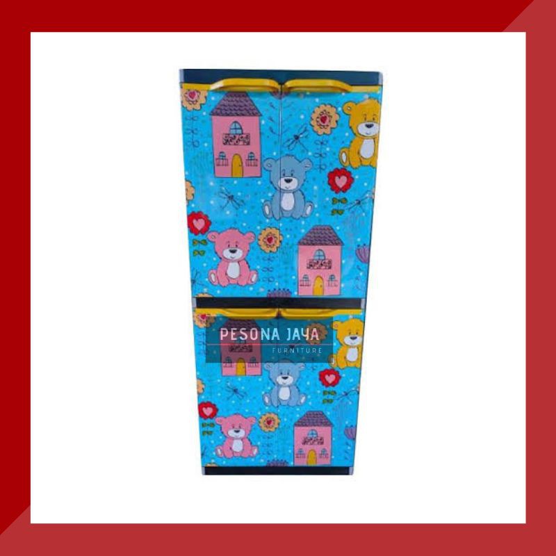 Lemari Pakaian plastik ORLANDO variasi teddy bear