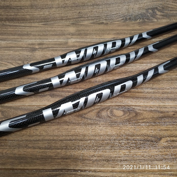 S-WORKS Specialized Carbon Handlebar Flat OS 31.8 Glossy Silver Logo