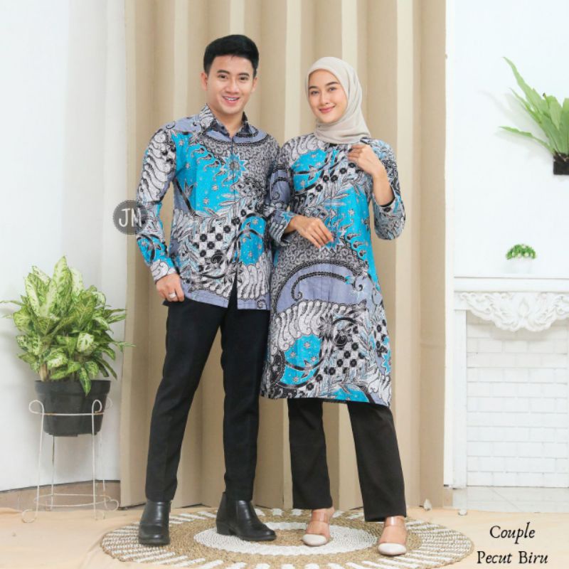 Batik Couple Tunik Baju Batik Couple Modern Premium M L XL XXL