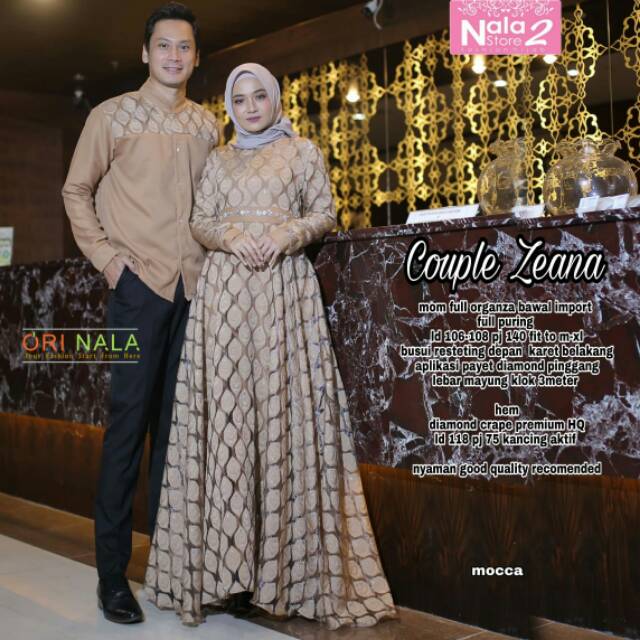 ZEANA COUPLE gamis super mewah ori Nala