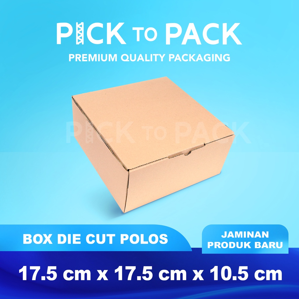 

Kardus Box Karton Die Cut 17.5X17.5X10.5 Polos - Baru - Murah