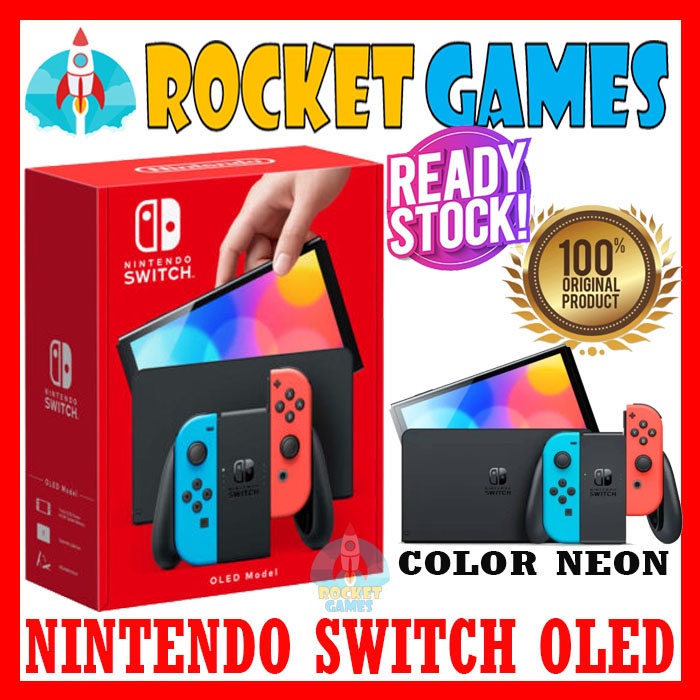 Jual Console Nintendo Switch OLED NEON / Mesin Nintendo Switch OLED ...