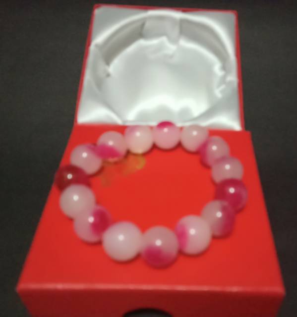 Gelang batu giok/gelang natural/gelang kesehatan 12 mm+kotak