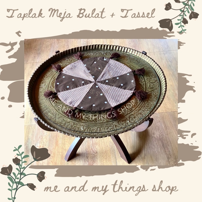 Taplak Meja Tamu Bulat Bundar / Taplak Meja Motif Polos / Taplak Meja Minimalis / Round Table Runner