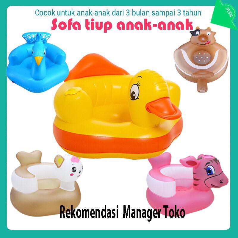 Kursi Bebek Pompa Bayi Kursi Belajar Duduk Sofa Tiup Lipat Bebek no music