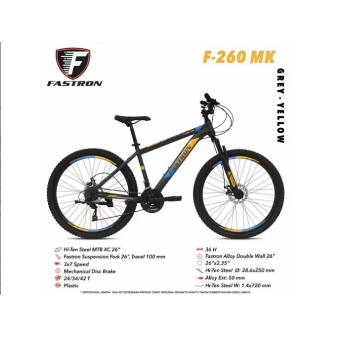 Sepeda MTB 26 Fastron 260 MK 3x7 Speed