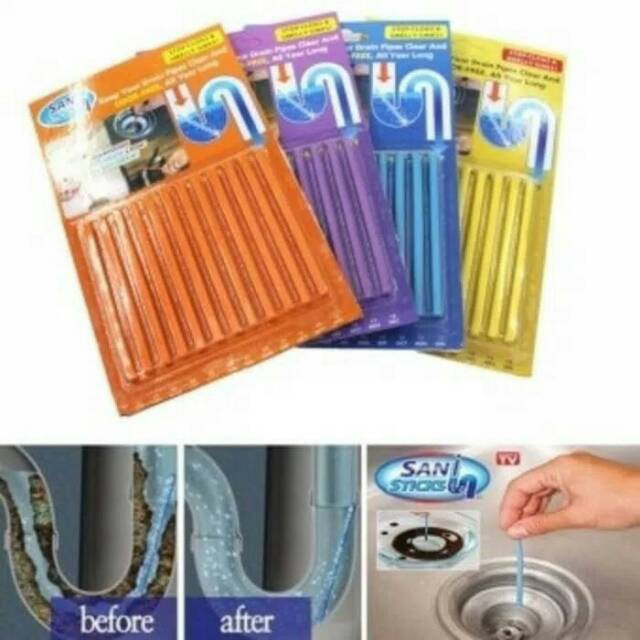 Sani Stick Drain Pembersih Pewangi Wastafel Saluran Air Mampet Toilet