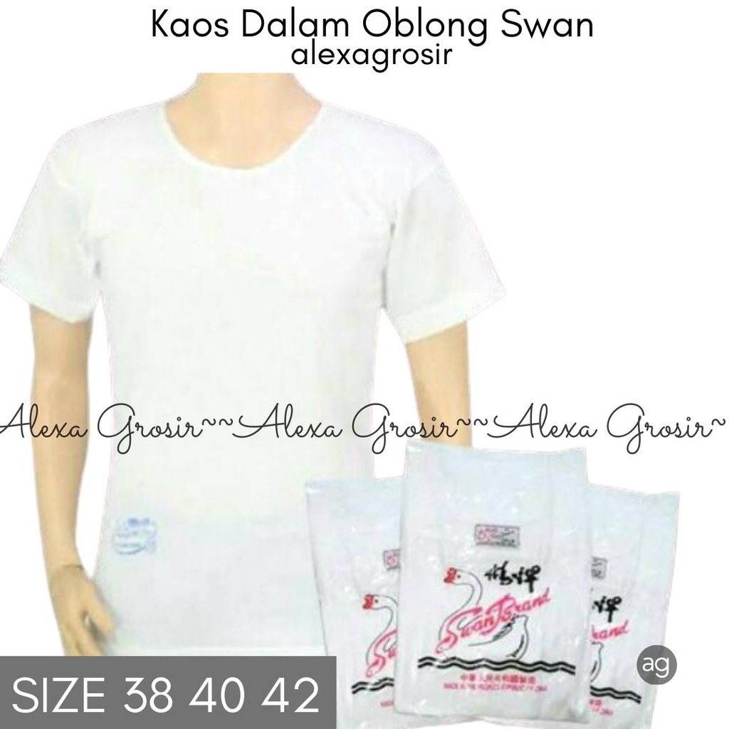 T-Shirt Kaos Dalam Oblong Swan Brand Size: 38 40 42 //alexa