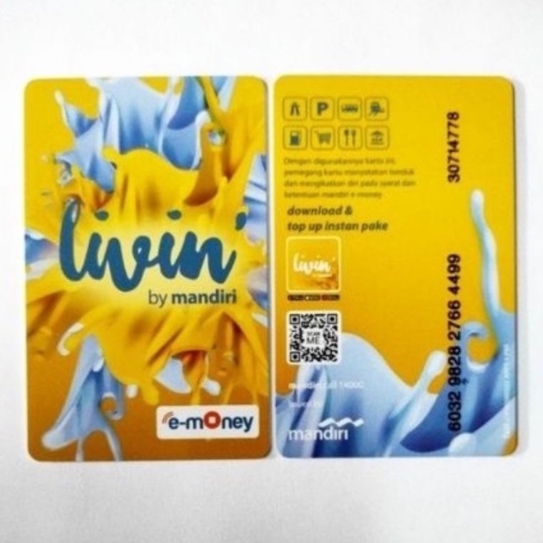 eMoney Mandiri LIVIN Yellow edition ORI /Like eTOLL Tapcash Flazz or Brizzi