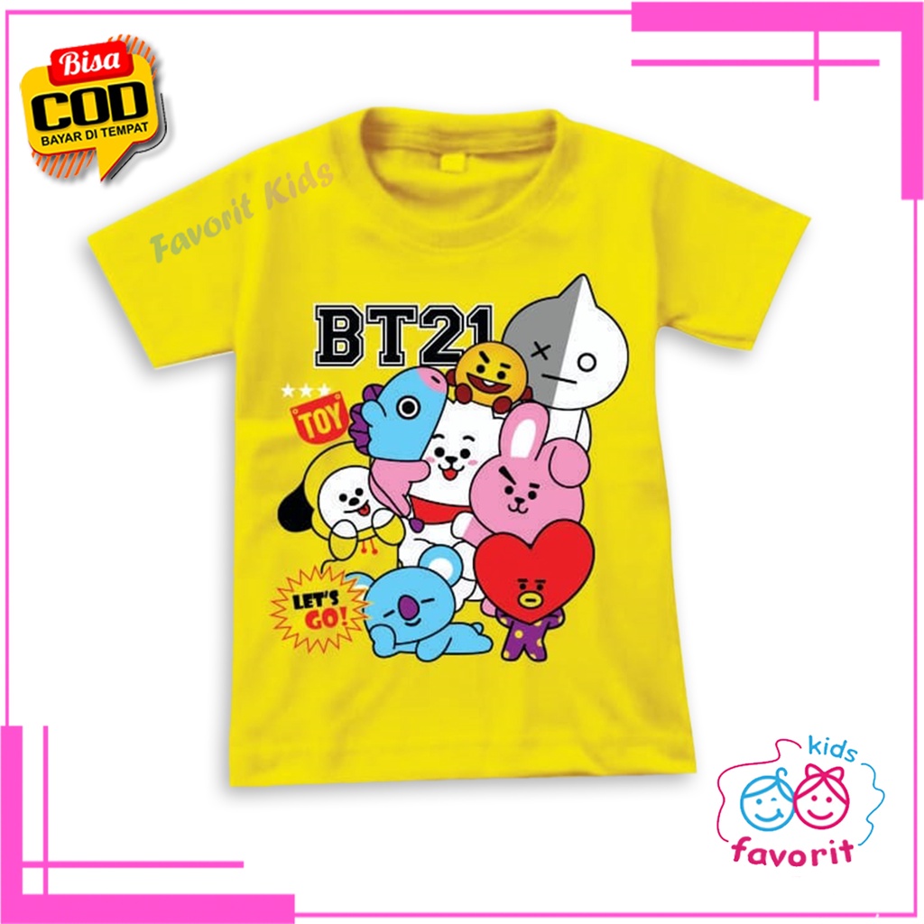 Favorit kids Baju kaos BTS 21 atasan lengan pendek anak laki laki dan perempuan