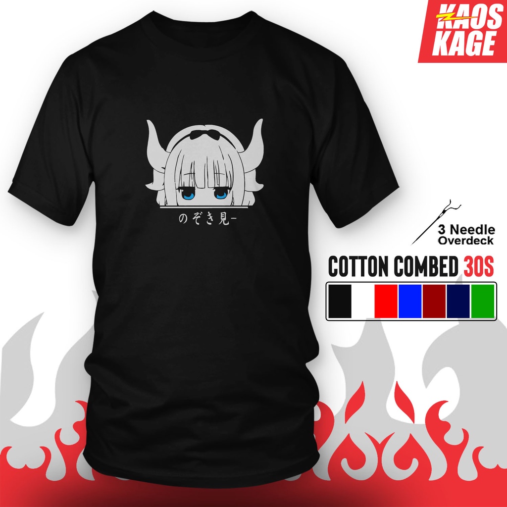 Bayar Ditempat Kaos Baju Distro KANNA PEEKER MISS KOBAYASHI'S DRAGON DAGON MAID 100 % Cotton Combed 