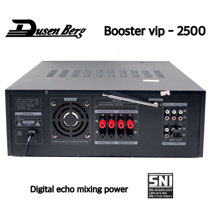 Amplifier DUSENBERG Booster Vip 2500 Karaoke Smart Tv Bluetooth Usb