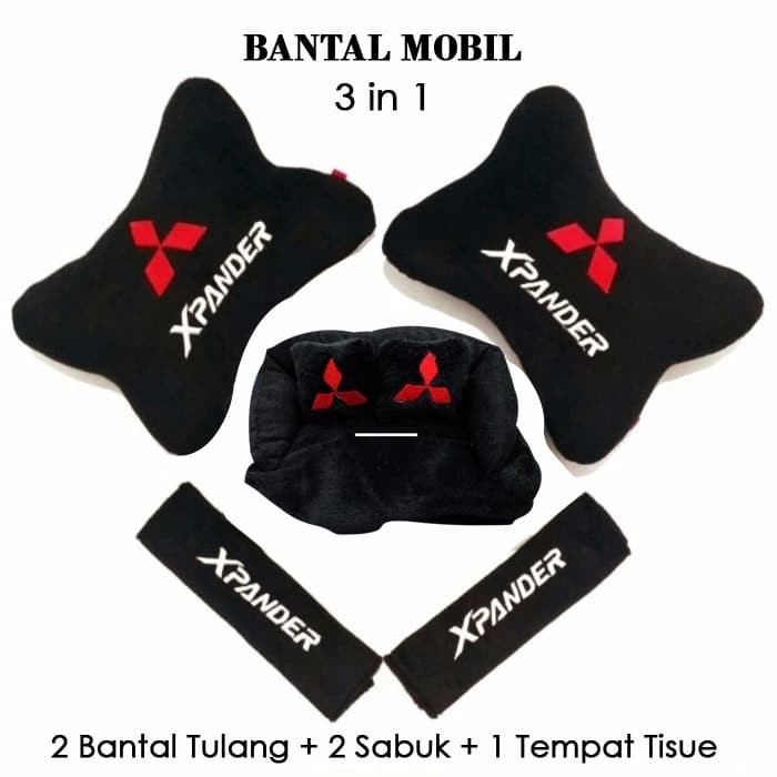 Bantal Mobil Xpander / Bantal Leher mobil 3in1 Aksesoris Mobil