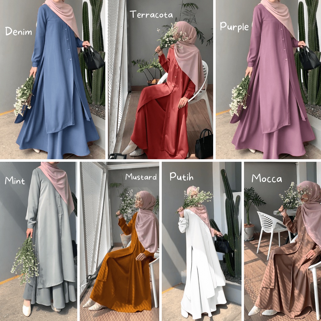 Beautyshirt / Syahila / Setelan Tunik One Set / Baju Wanita Muslim / Warna Part 1