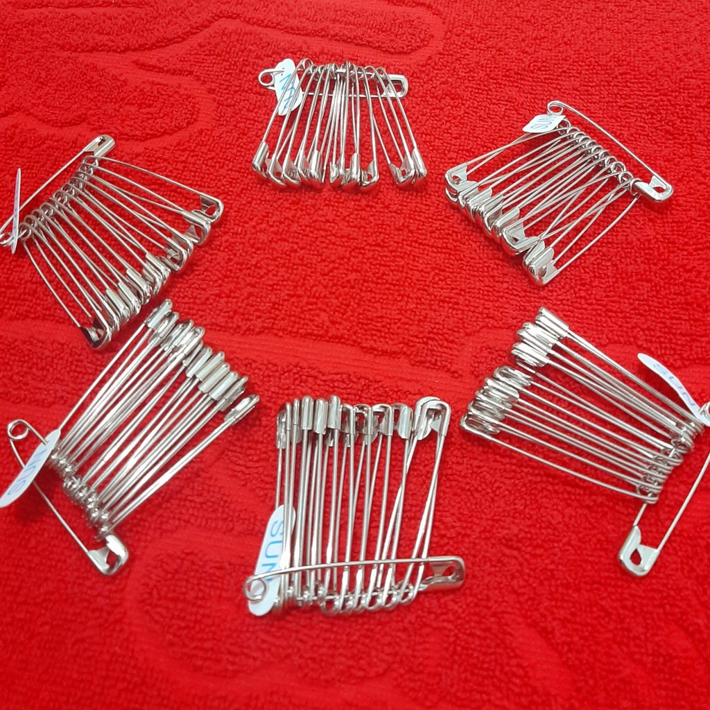 [1 Box 36 lsn] Peniti Jumbo SUN Putih Silver 5CM isi 36 lsn