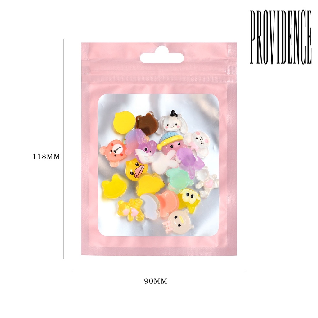 20pcs Charms 3D Bentuk Kartun Bahan Resin Tahan Air Untuk Dekorasi Nail Art
