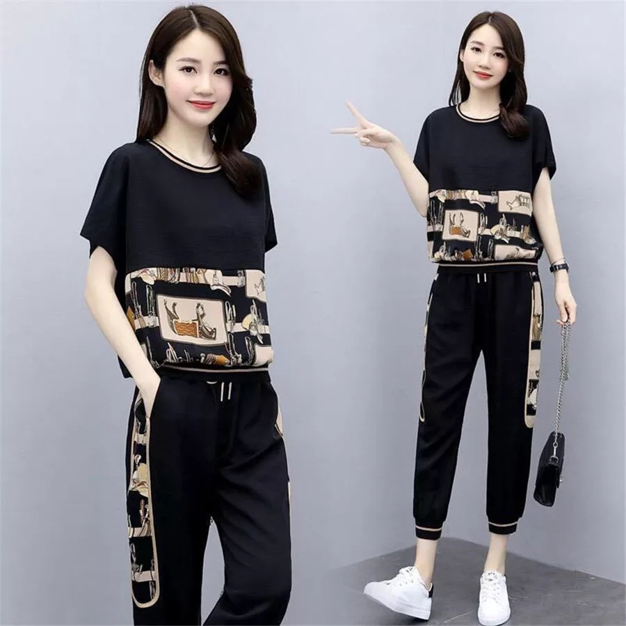 Setelan Wanita Kekinian Setelan Celana Wanita One Set Stelan Celana Joger Panjang Wanita Cewek Remaja Pakaian Wanita Fashion Wanita Cewek Remaja Perempuan Import Korea Korean Style Terbaru Kekinian Murah Bahan Full Babyterry All Size M L LD 96 - 100-3