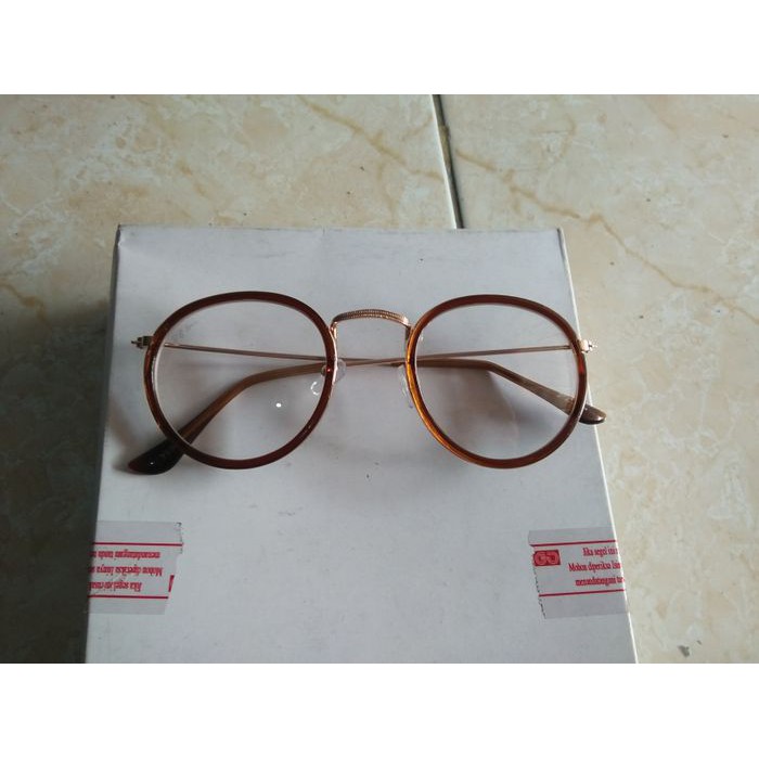 Dijual Kacamata bulat oval coklat fashion gaya trendy YE903 Terlaris
