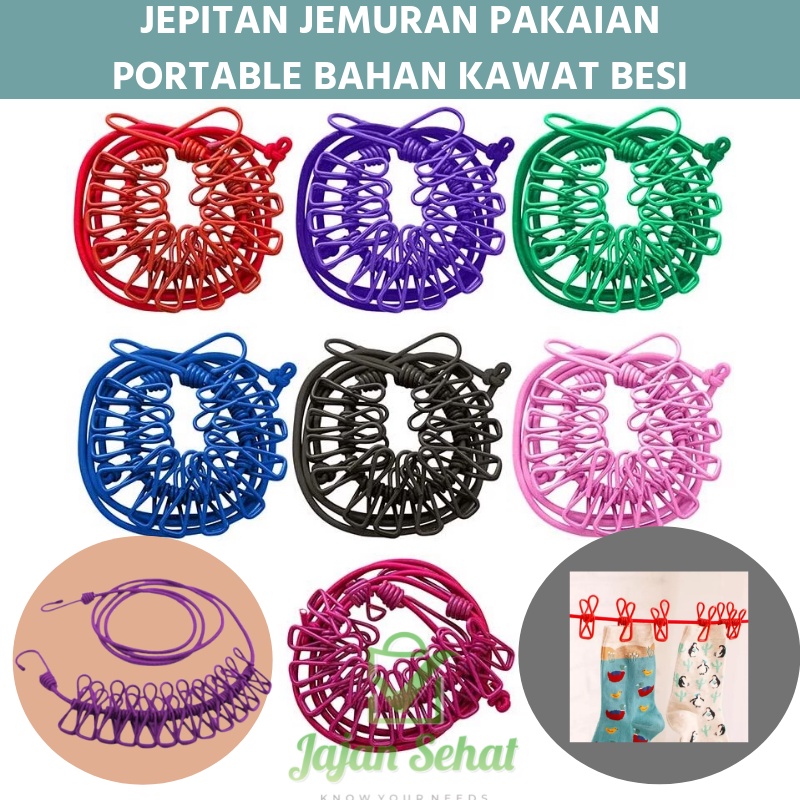 Jepitan Jemuran Pakaian Bahan Kawat Besi Portable Serbaguna