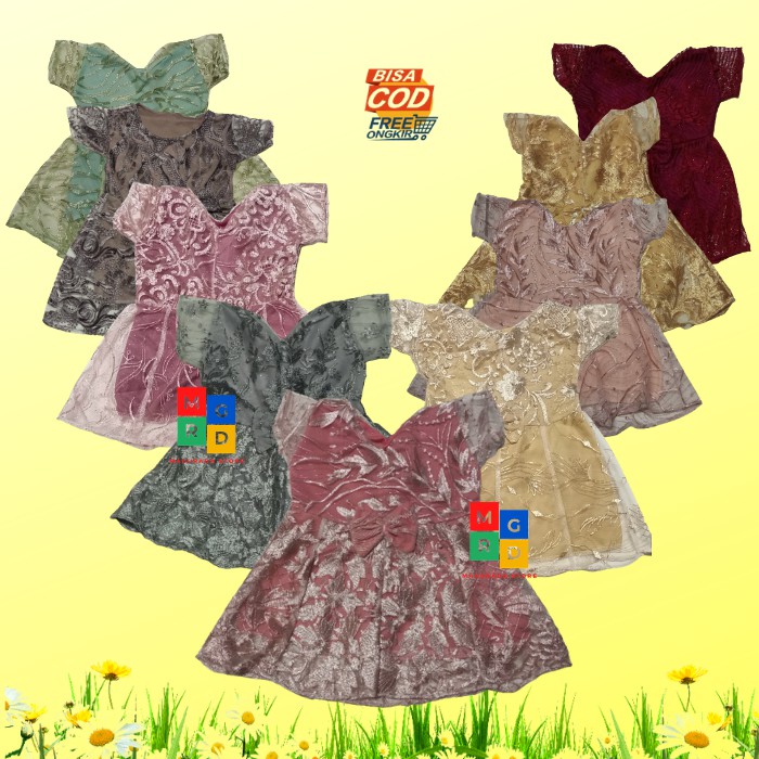 DRESS SHINTA FULL BROKAT PREMIUM Baju Brokat Anak Perempuan Usia 1-7 Tahun Gaun Pesta Anak Cewek