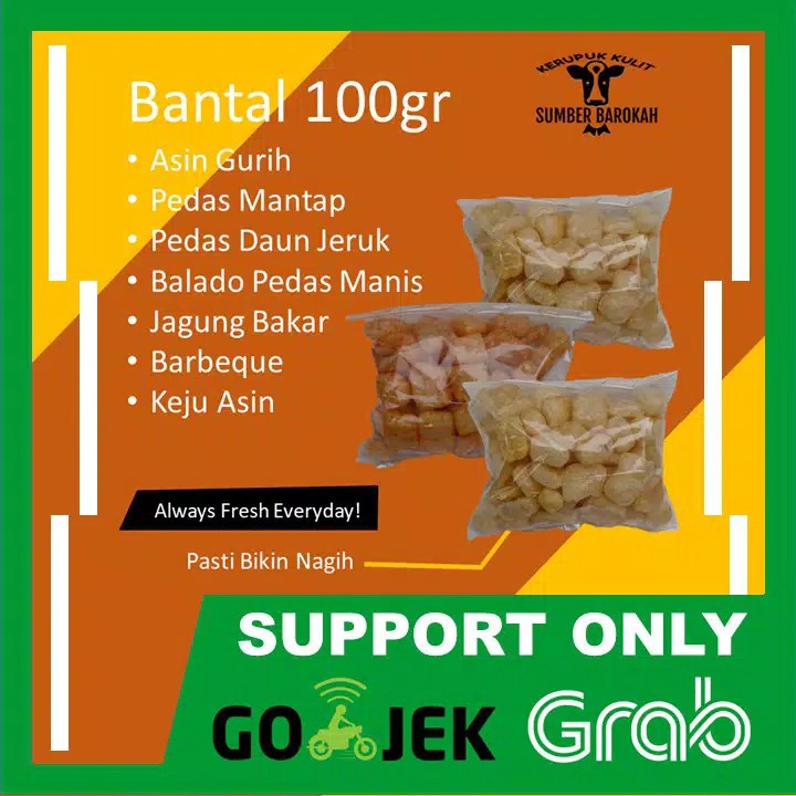 

Kerupuk Kulit Sapi Asli Matang Rasa Pedas Daun Jeruk 100 Gram Khusus Gojek dan Grab - Krupuk Rambak