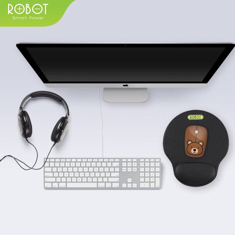 Mousepad Anti Slip ROBOT RP02 New Gaming Polos Hitam Murah Rubber Original - Garansi Resmi 1 Tahun