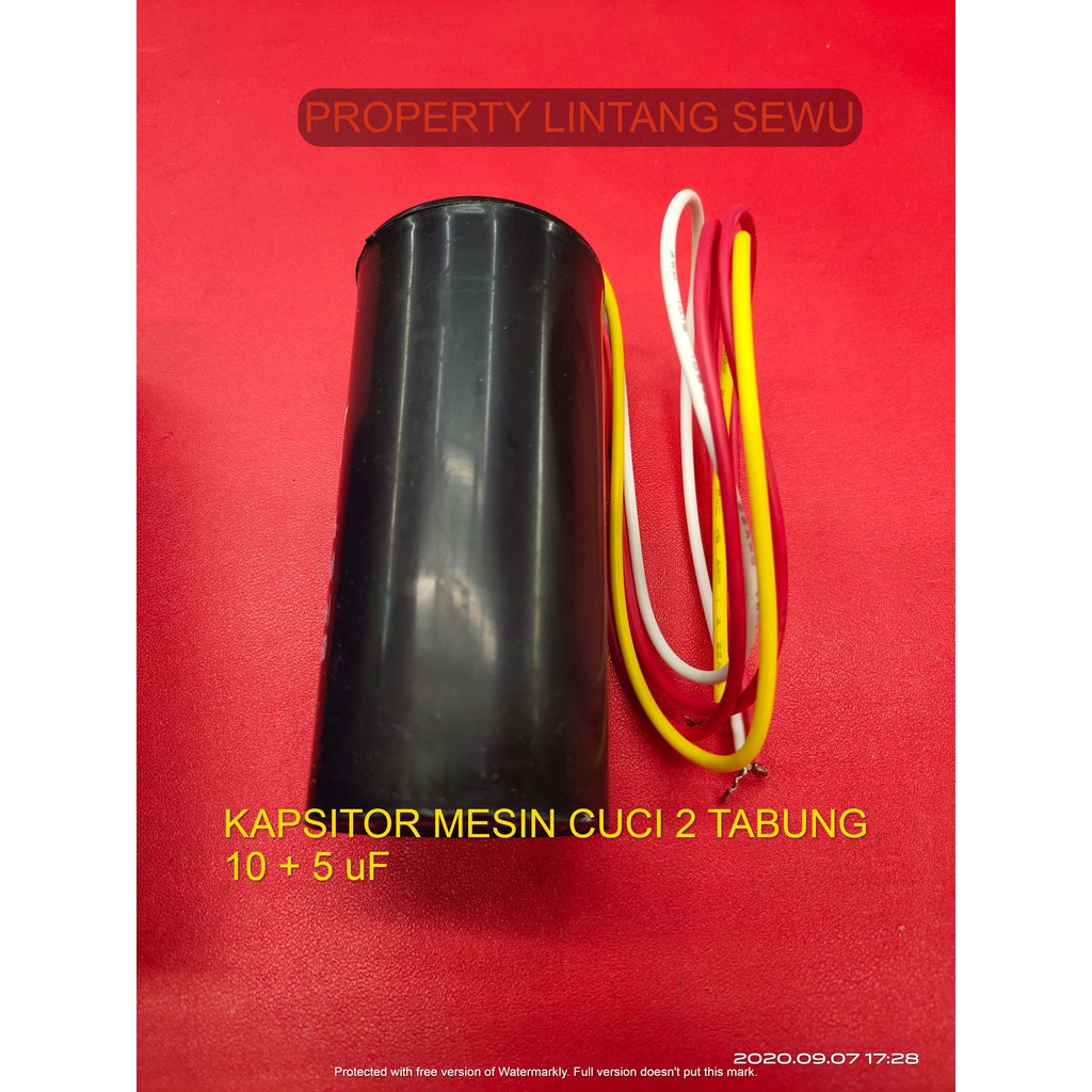 capasitor kapasitor mesin cuci 2 tabung 10 + 5 mikro 450 volt 10+5 450V