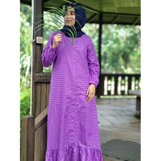 Gamis katun jepang polkadot