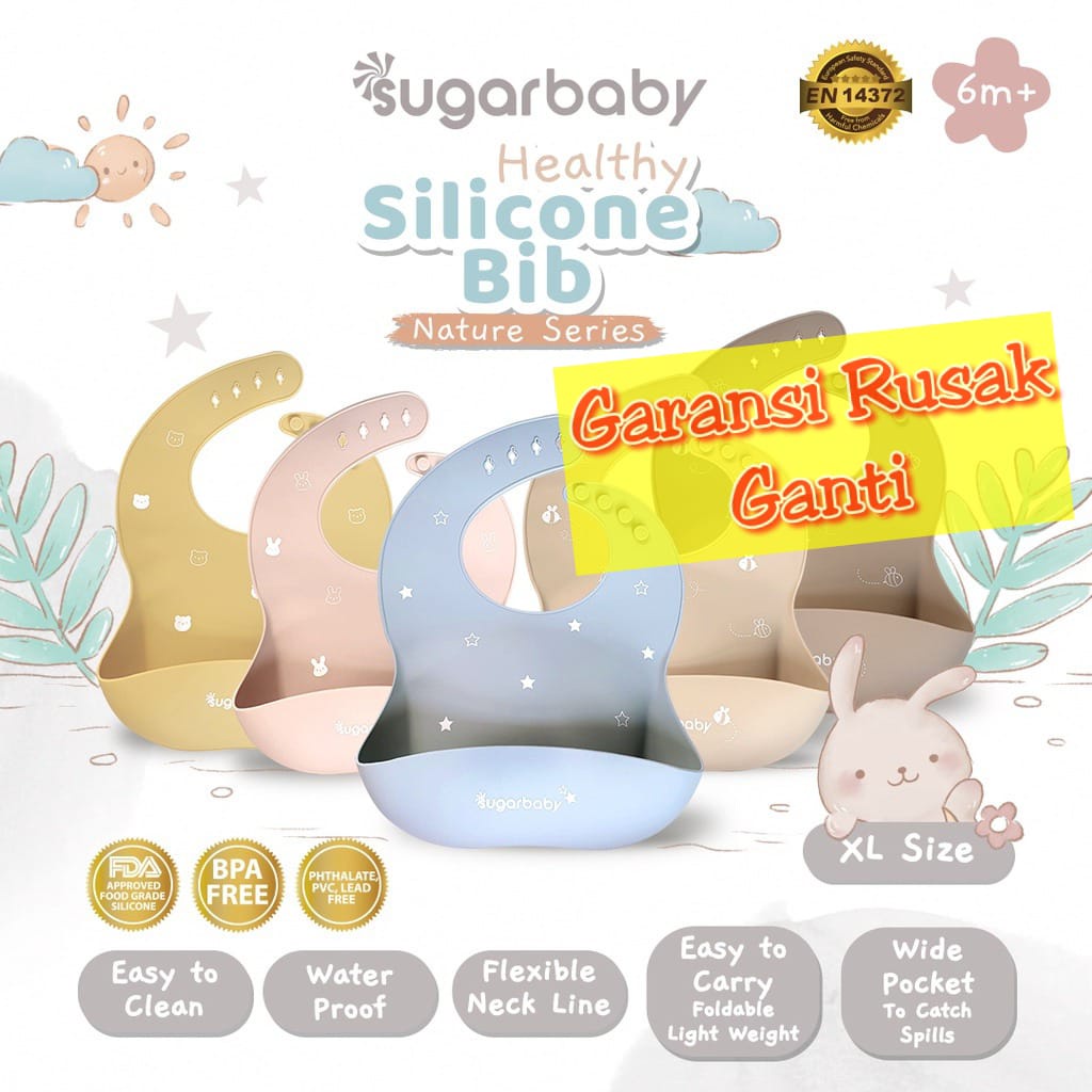 Sugarbaby Healthy Silicone Bib Nature Series Slaber Bayi Celemek bayi Sugarbaby Healthy Silicone Bib (Nature Series) ilicone Bib / Slabber Premium Celemek Makan Bayi Bahan Silikon Silicone Bibs Motif-Celemek Makan Bayi BIB BAYI / SLABBER BAYI / CELEMEK BA