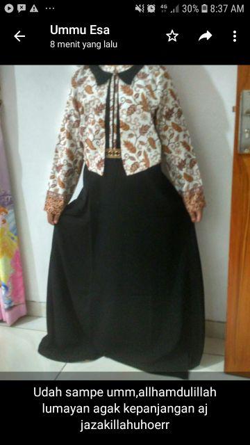Gamis Batik Blezer  Black Series Busana Muslimah Syari Busui Kondangan Walimah Shabby Ootd