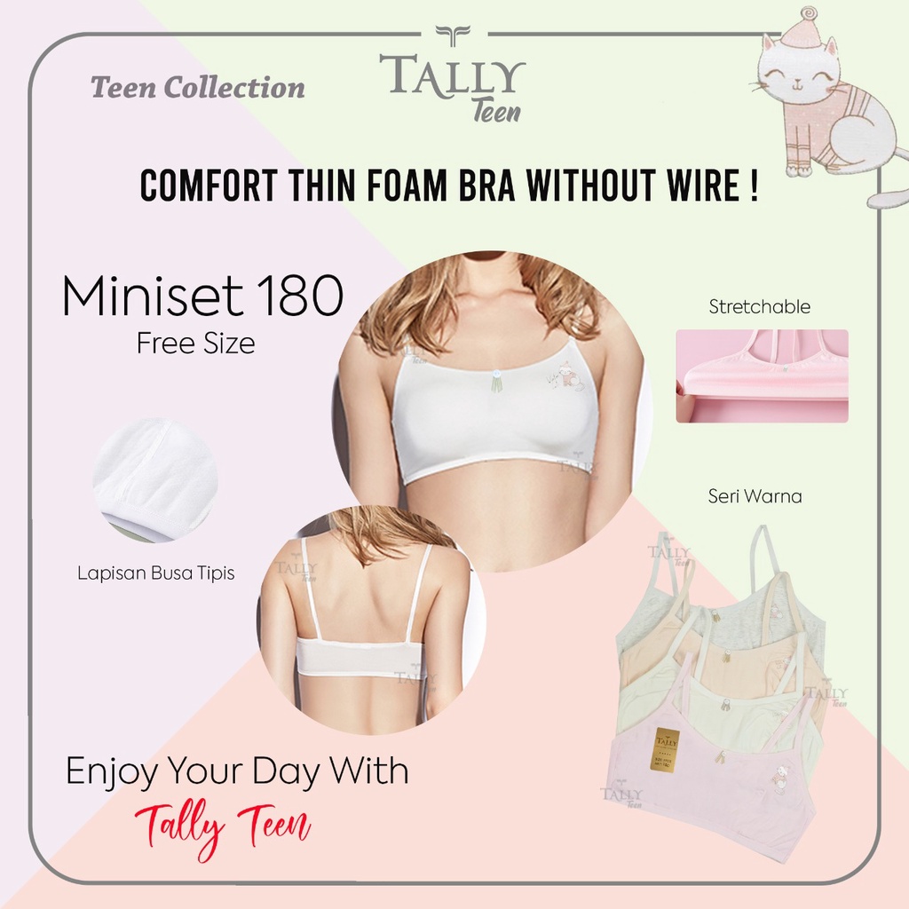 Miniset Remaja TALLY 2595 6688 189 180  Bra Kemben Sport Bra Seamless Polos Tanpa Kawat BTK