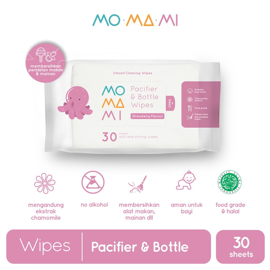 Castle - MOMAMI Pacifier &amp; Bottle Wipes - Water Wipes - Anti Bacterial Wipes - Saline Wipes - Tooth &amp; Gum Wipes - Citrapella Wipes - Tissu Basah MOMAMI - Tisu Basah